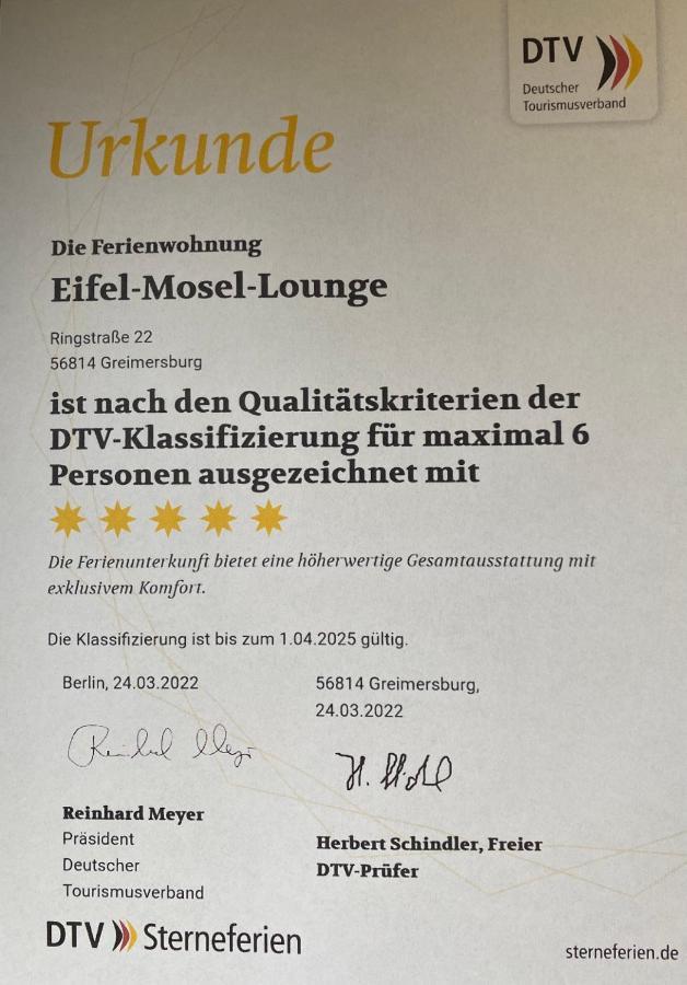 Ferienwohnung Feiden Eifel-Mosel Lounge Greimersburg Exteriér fotografie